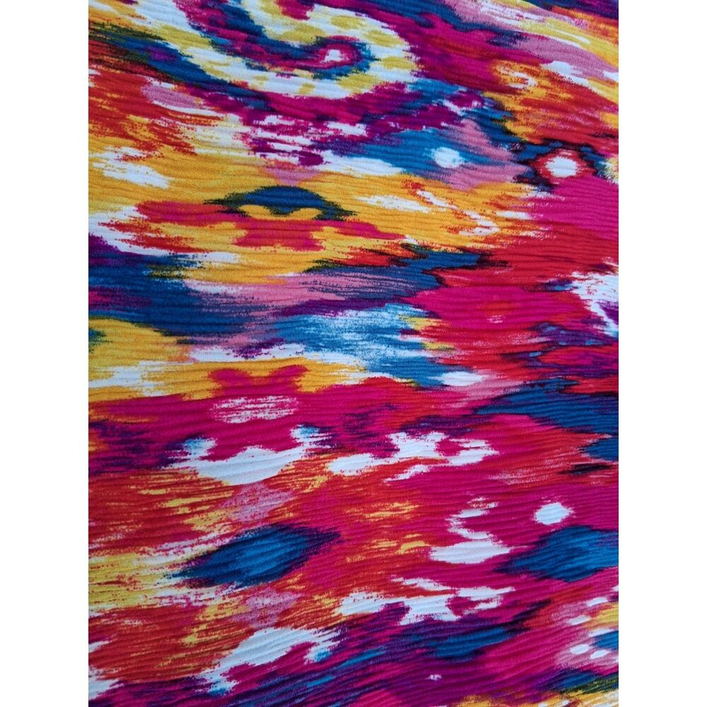 Chloe+Rene Plus Size 2X Vibrant Abstract Paisley Ikat Blouse Top - 3/4 Sleeve - Picture 4 of 4